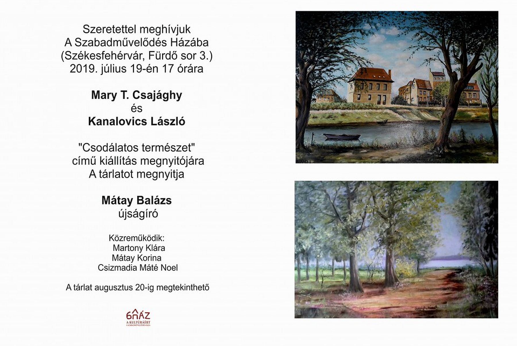 Csodálatos természet - Mary T. Csajághy és Kanalovics László kiállítása nyílik pénteken